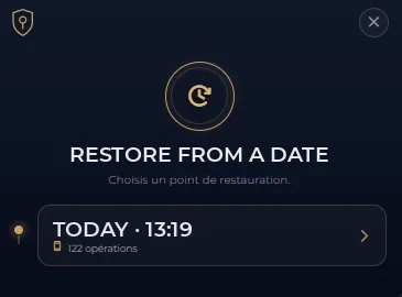 Restore from a date: Ozorys time travel